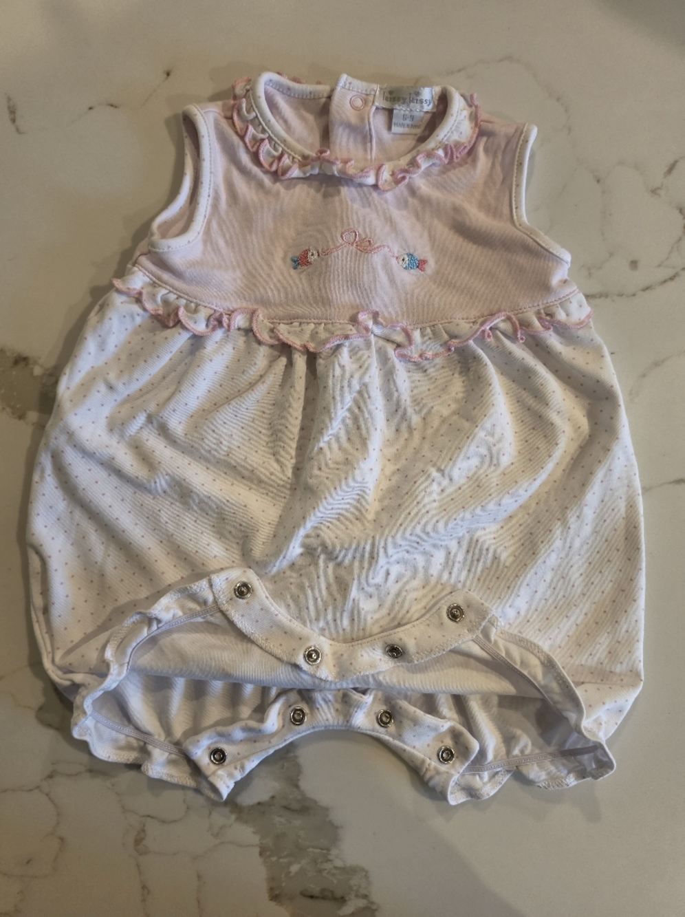 Kissy Kissy Pink and White Ruffle Baby Bubble